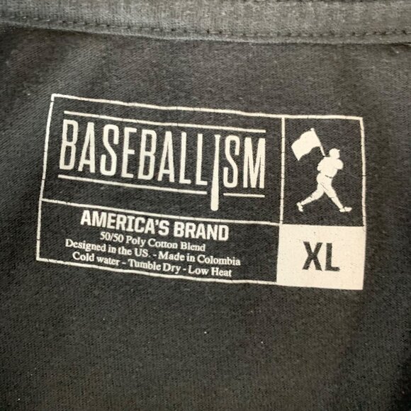 Baseballism Black Punch Out Short Sleeve Crewneck Shirt Mens XL - Picture 5 of 5
